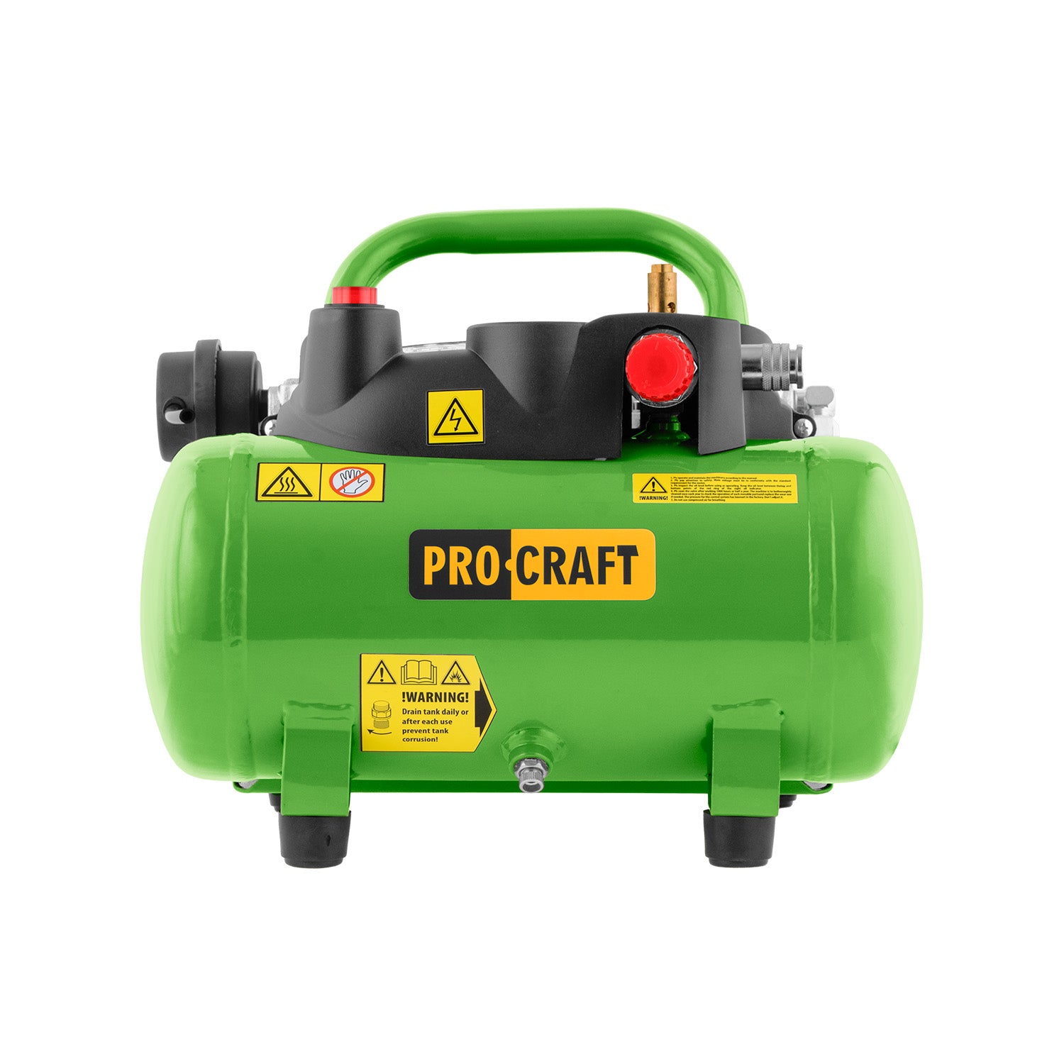 Procraft AC6 olajmentes, kétdugattyús kompresszor, 6 liter, 8 bar, 1100 W