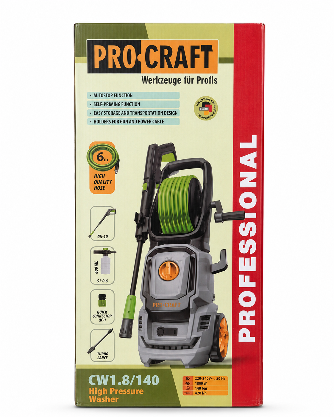 ProCraft Magasnyomású Mosó 1800 W 140 Bar CW1.8/140 PCW18