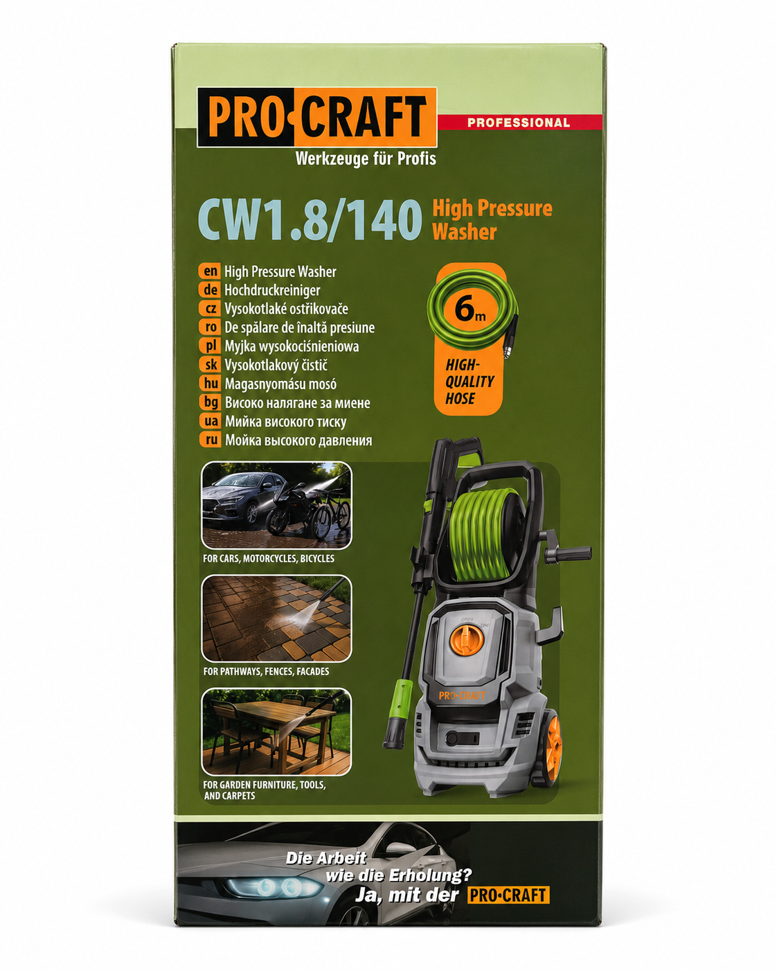 ProCraft Magasnyomású Mosó 1800 W 140 Bar CW1.8/140 PCW18