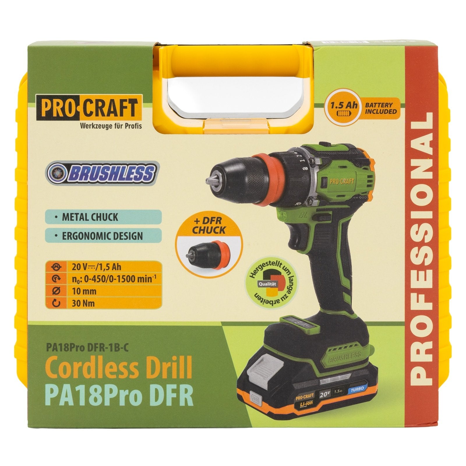 PROCRAFT akkumulátoros fúrócsavarozó PA18Pro DFR