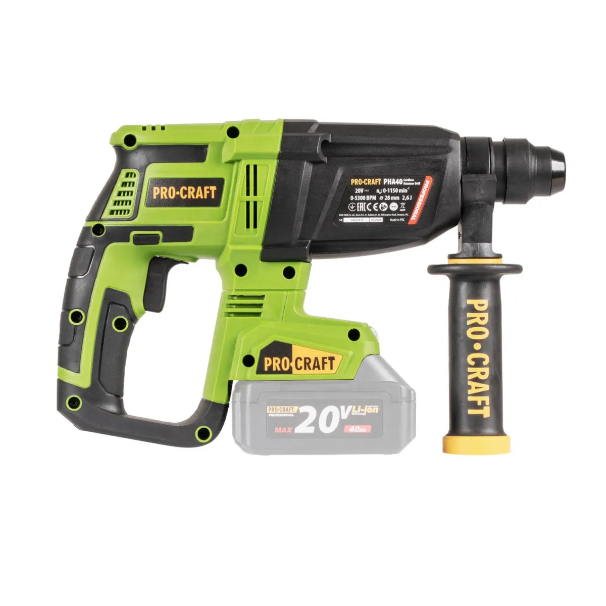 Procraft Akkus Ütvefúró-Csavarozó SDS Plus Tokban PHA40-bb-c
